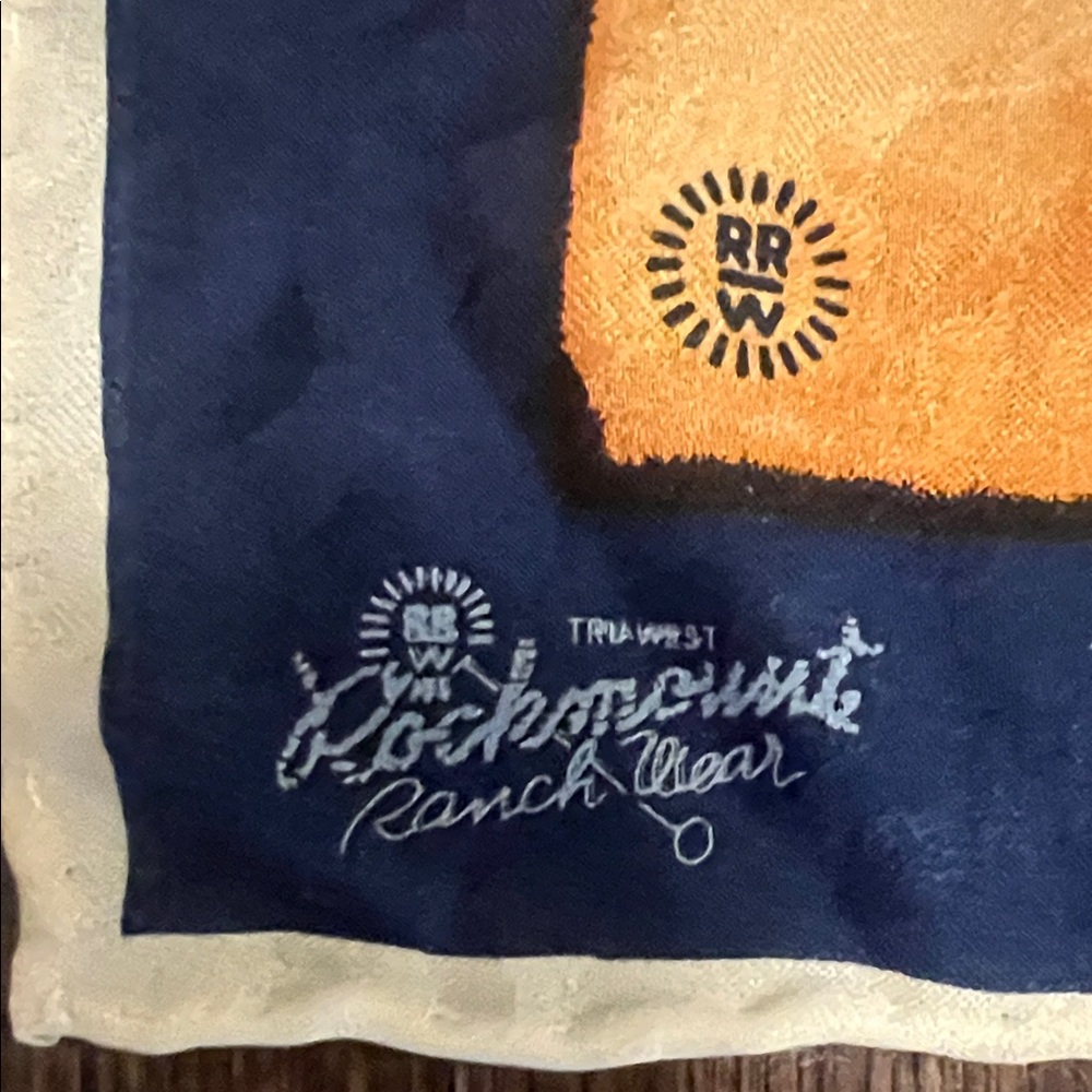 Vintage Rockmount Ranch Wear Silk Scarf “Market on the Trail” 2003 Western Art - Picture 2 of 9